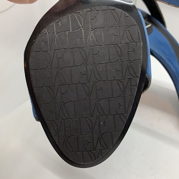 Diane Von Furstenberg blue Suede heel ankle strap sandals - Picture 6 of 11